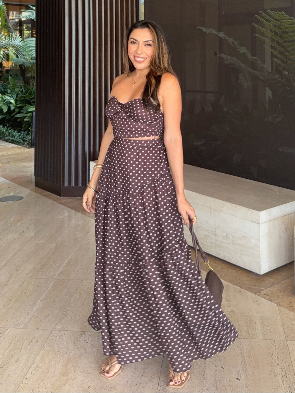 ICON DARLING POLKA DOT MAXI SKIRT SET
